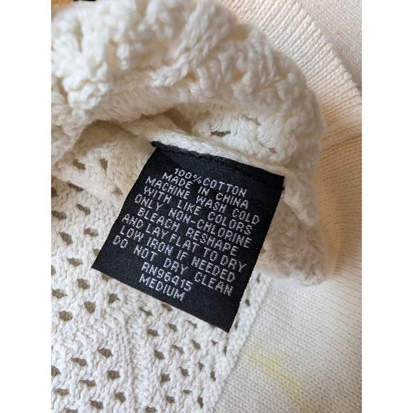 Massive Luxury Edition Shirt Men’s M Crochet Knit Sleeveless Tank Top Ivory - Picture 4 of 6